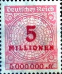 Sellos de Europa - Alemania -  Intercambio 0.20 usd 5000000 m. 1923