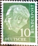 Sellos de Europa - Alemania -  Intercambio 0,20 usd 10 pf. 1954