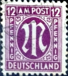 Stamps Germany -  Intercambio ma2s 0,90 usd 12 pf. 1945