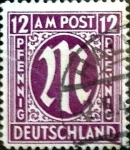 Stamps Germany -  Intercambio jxi 0,60 usd 12 pf. 1945