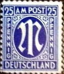 Stamps Germany -  Intercambio ma3s 0,20 usd 25 pf. 1945