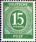Sellos de Europa - Alemania -  Intercambio 0,20 usd 15 pf. 1946