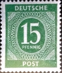 Sellos de Europa - Alemania -  Intercambio 0,20 usd 15 pf. 1946