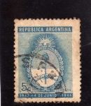 Sellos de America - Argentina -  ANIVERSARIO  DE LA REVOLUCION DE 1943