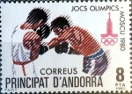 Stamps Andorra -  Intercambio crxf2 0,25 usd 8 pta. 1980