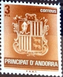 Stamps : Europe : Andorra :  Intercambio nfyb2 0,20 usd 3 pta. 1982