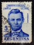 Stamps Argentina -  Abraham Lincoln