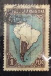 Sellos de America - Argentina -  Mapa Sudamérica 