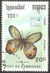 Stamps : Asia : Cambodia :  Pierella nereis 