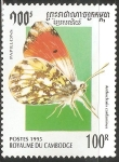 Stamps Cambodia -  Anthocharis cardamines