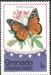 Sellos de America - Granada -  danaus gilippus-Reina