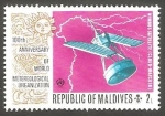 Stamps : Asia : Maldives :  Centº de la Organización Metereológica Mundial