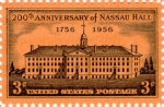 Sellos de America - Estados Unidos -  200th ANNIVERSARY of NASSAU HALL 