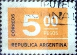 Stamps Argentina -  Intercambio 0,20 usd 5 pesos 1976