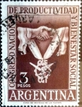Stamps Argentina -  Intercambio daxc 0,25 usd 3 pesos 1955