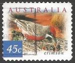Stamps Australia -  crimson chat-chat carmesí 
