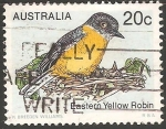 Stamps Australia -  eastern yellow robin-Robin amarilla del Este