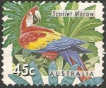 Stamps Australia -  Scarlet macaw-Guacamayo escarlata 