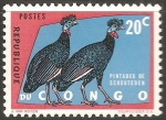 Stamps : Africa : Republic_of_the_Congo :  pintades de schouteden-Pájaros africanos