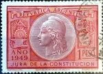 Stamps Argentina -  Intercambio 0,20 usd 1 peso 1949