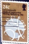 Stamps Australia -  Intercambio 0,35 usd 24 cent. 1981