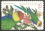 Stamps Australia -  Red capped parrot