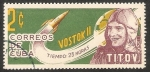 Sellos de America - Cuba -  Vostok II y Titov