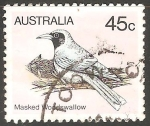 Sellos de Oceania - Australia -  Masked wodswallow-Woodswallow enmascarado 
