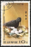 Stamps North Korea -  Woodpecker and eggs-Pájaro carpintero