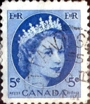 Stamps Canada -  Intercambio 0,20 usd 5 cent. 1954