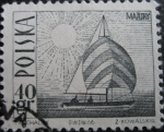 Stamps Poland -  Amethyst yacht on Masurian Lake