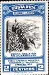 Stamps Costa Rica -  Intercambio 0,20 usd 2 cent. 1950