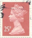 Stamps United Kingdom -  SERIE ISABEL II TIPO MACHIN, MARCA ELÍPTICA. VALOR FACIAL 25 p. YVERT GB 1715