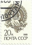 Stamps Russia -  URSS. SERIE SÍMBOLOS AÑO 1988. EMBLEMA DE LAS ARTES Y LA LITERATURA. YVERT SU 5584