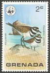 Stamps Grenada -  Charadrius vociferus-Borrelho-de-dupla-coleira