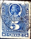 Stamps Chile -  Intercambio 0,50 usd 5 cent. 1883