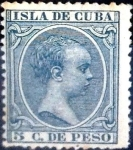 Stamps America - Cuba -  Intercambio 0,50 usd 5 cent. 1896