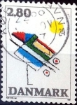 Stamps Denmark -  Intercambio 0,25 usd 2,80 krone  1987
