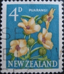 Sellos de Oceania - Nueva Zelanda -  Hibiscus.