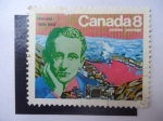 Stamps Canada -  Centenario del Nacimiento de Guglielmo Marconi 1874-1957 - Retrato y el Puerto de St.John en Tierra 