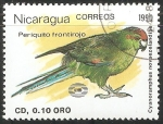 Stamps Nicaragua -  Periquito frontirojo