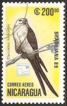 Stamps Nicaragua -  Elanoides forficatus-Gavião-tesoura