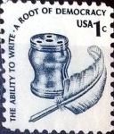 Sellos de America - Estados Unidos -  Intercambio 0,20 usd  1 cent. 1975
