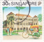 Sellos de Asia - Singapur -  edificio