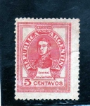 Stamps Argentina -  EFIGIE DE GRAL. JOSE DE SAN  MARTIN