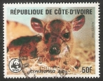 Sellos de Africa - Costa de Marfil -  WWF, Cefalofo, animal en vías de desaparición