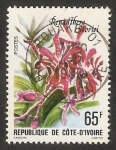 Stamps Ivory Coast -  Flor renanthera storiei