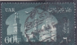 Stamps : Africa : Egypt :  panorámica- mezquita