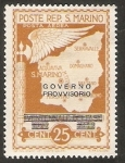 Stamps San Marino -  Gobierno Provisional, Mapa