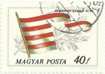 Stamps Hungary -  BANDERAS HISTÓRICAS. BANDERA DE LA CASA DE ÁRPAD, SIGLO XI. YVERT HU 2754